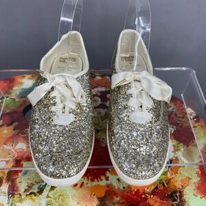 Keds x Kate Spade New York Champion Glitter Sneakers Gold WF57125M Womens 7